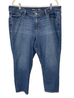 Old Navy Jeans Size 18 High Rise OG Straight Cozy Lined Denim Medium Wash Blue
